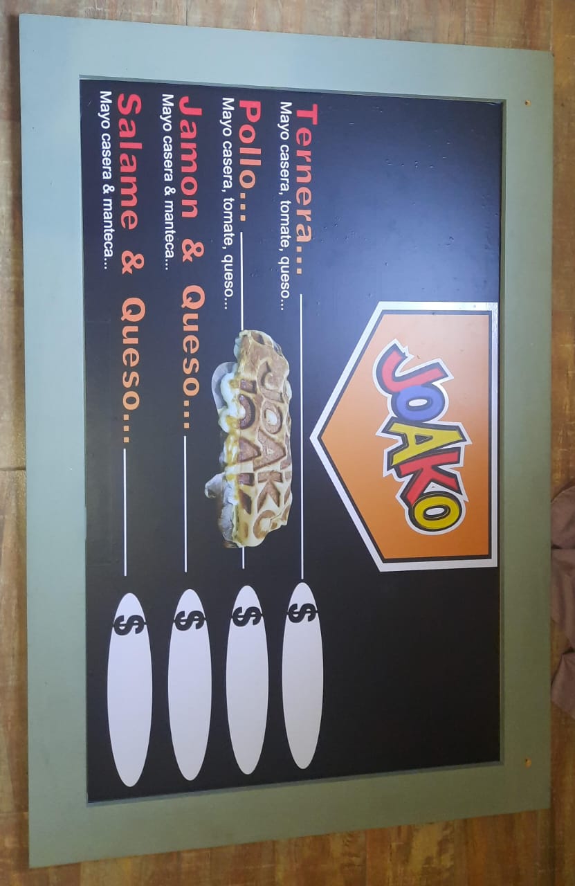 Cartel de menú para comercio